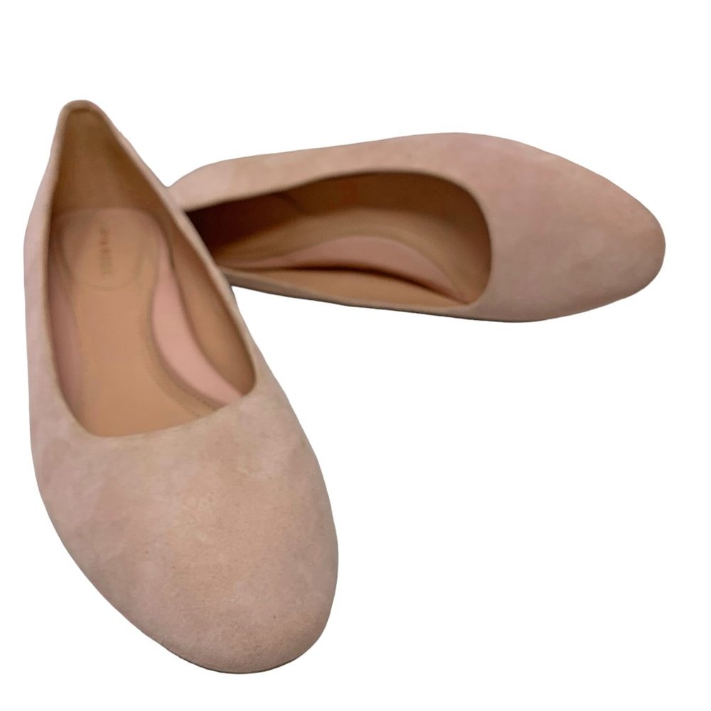 Taryn Rose Babs Pale Pink Suede Demi Wedge Pumps NWOB